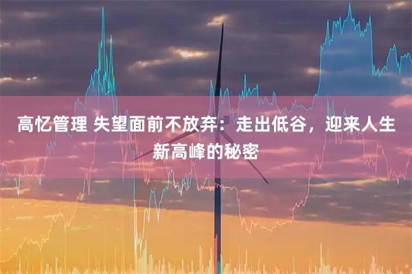 高忆管理 失望面前不放弃：走出低谷，迎来人生新高峰的秘密